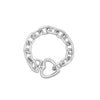 Geometric Alloy Thick Necklace Bracelet Set for Women Heart Necklace-Necklaces-Arimonz-Bracelet 20cm/9in silver-Arimonz