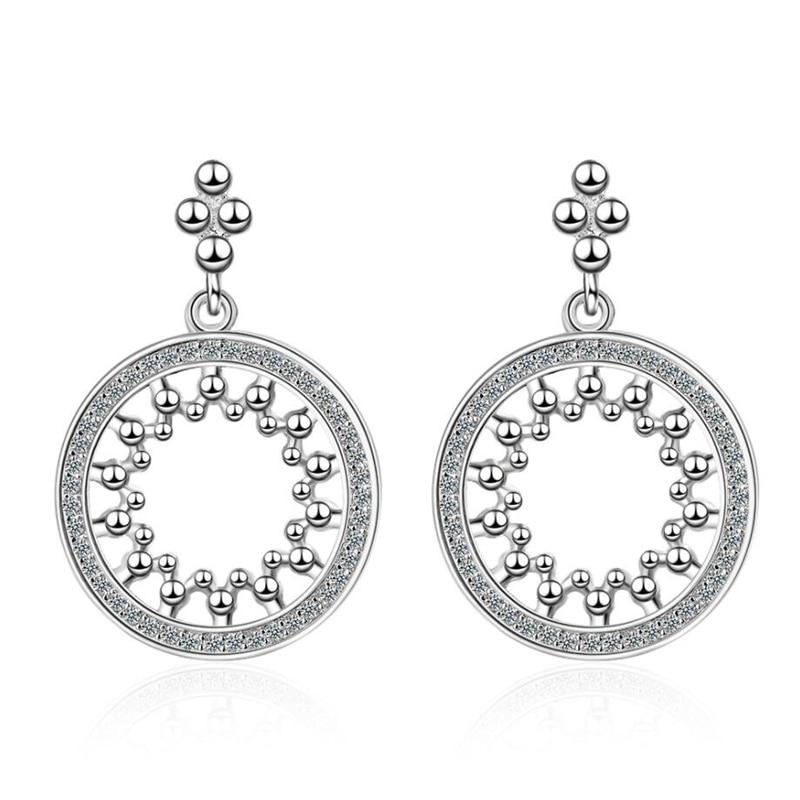 Geometric Circle Fashionable Women Earrings Fashion Women Dangle Earrings-Earrings-Arimonz-Silver-Arimonz