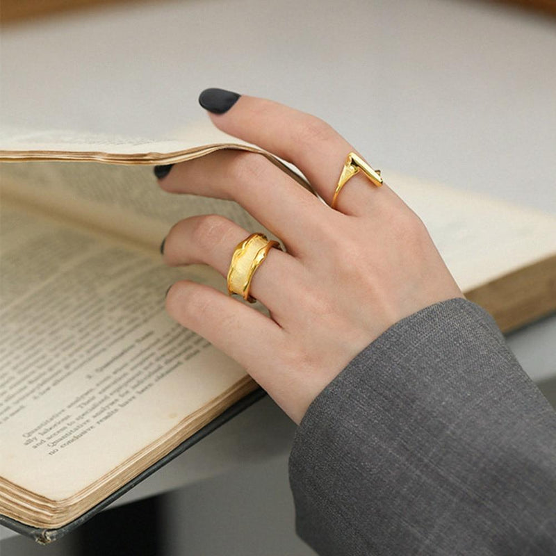 Geometric Enamel Adjustable Ring Fashion Jewelry for Women-Rings-Arimonz-Arimonz