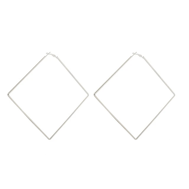 Geometric Oversized Earrings-Earrings-Arimonz-Diamond-Silver-Arimonz