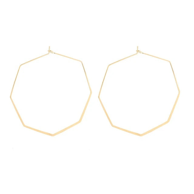 Geometric Oversized Earrings-Earrings-Arimonz-Octagon-Gold-Arimonz
