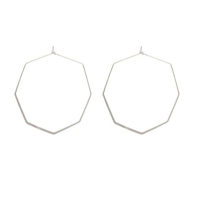 Geometric Oversized Earrings-Earrings-Arimonz-Octagon-Silver-Arimonz