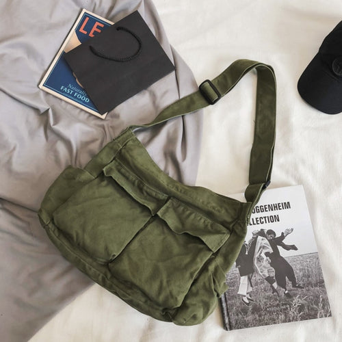 Girl Handbag Canvas Teenager Shoulder Bags Teenage Women Messenger Bag-Handbags-Arimonz-Arimonz