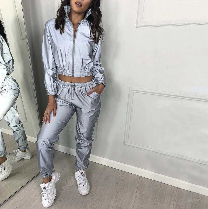 Glow Jacket & Trousers Tracksuits Set-Fuzzy Jackets-Arimonz-Arimonz