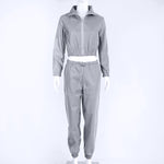 Glow Jacket & Trousers Tracksuits Set-Fuzzy Jackets-Arimonz-Gray-S-Suit-Arimonz