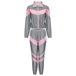 Glow Jacket & Trousers Tracksuits Set-Fuzzy Jackets-Arimonz-pink-S-Suit-Arimonz
