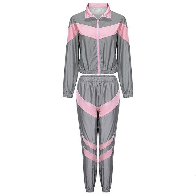 Glow Jacket & Trousers Tracksuits Set-Fuzzy Jackets-Arimonz-pink-S-Suit-Arimonz