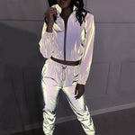 Glow Jacket & Trousers Tracksuits Set-Fuzzy Jackets-Arimonz-Arimonz