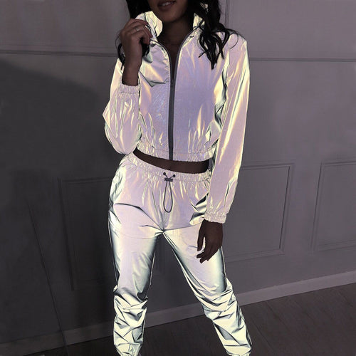 Glow Jacket & Trousers Tracksuits Set-Fuzzy Jackets-Arimonz-Arimonz