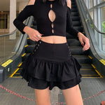 Goth Skirt Women High Waist Bandage Mini Skirt Dark Gothic Punk Skirt-Skirts-Arimonz-Arimonz