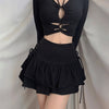 Goth Skirt Women High Waist Bandage Mini Skirt Dark Gothic Punk Skirt-Skirts-Arimonz-Arimonz