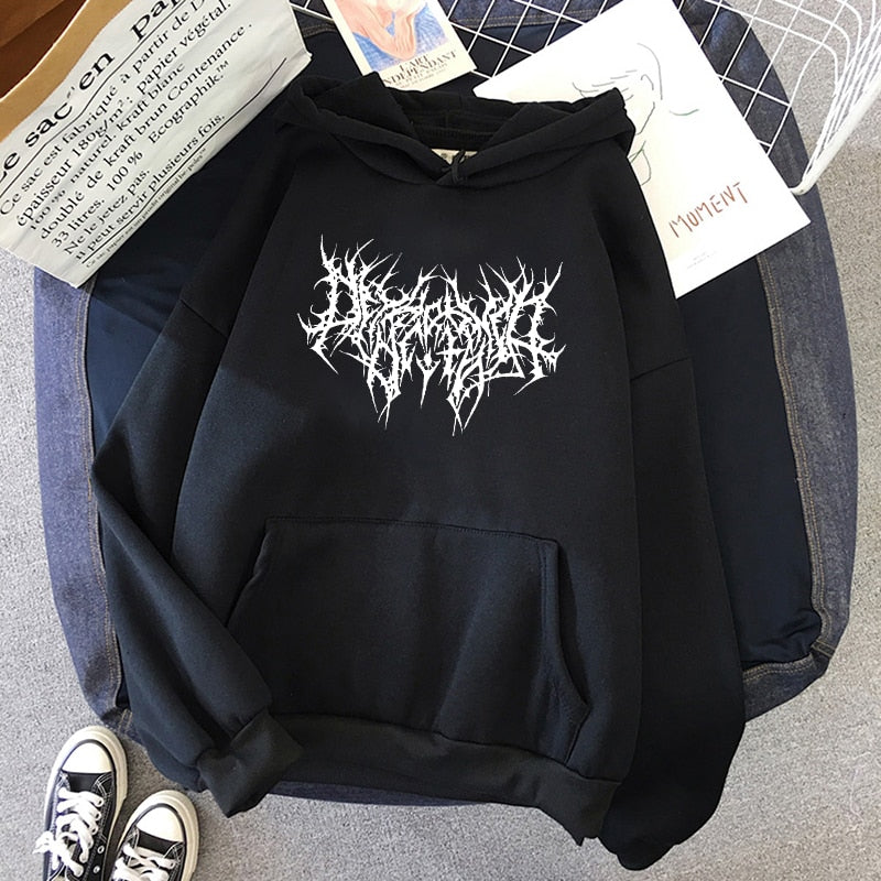 Gothic Oversized Hoodie Long Sleeve Sweatshirt Women Pullover-Pullovers-Arimonz-Arimonz