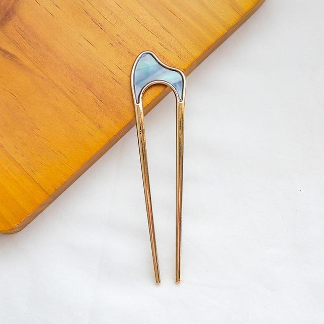 Gradient U Shape Girls Hairpins-Hair Accessories-Arimonz-A-Blue-Arimonz