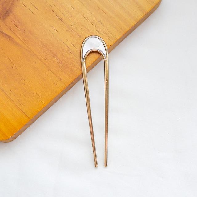 Gradient U Shape Girls Hairpins-Hair Accessories-Arimonz-B-White-Arimonz