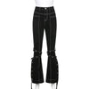 Grunge Black Jeans Wide Leg Women Pants High Waist Rivet Trousers-Straight Jeans-Arimonz-Arimonz