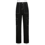 Grunge Black Jeans Wide Leg Women Pants High Waist Rivet Trousers-Straight Jeans-Arimonz-black wide legs-S-Arimonz
