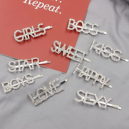 Hair Accessories - Bling Letter Hairpins