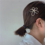 Hair Accessories - Crystal Flower Shape Hair Clip Pin Women Shiny Rhinestone Hair Clip