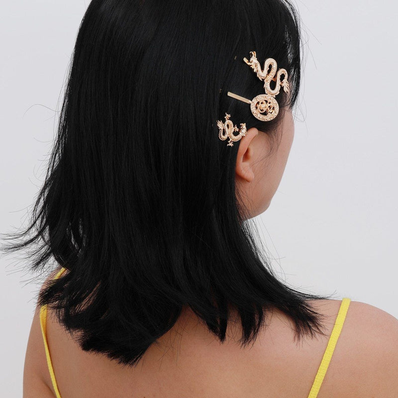 Hair Accessories - Dragon Design Icon Hair Clips Geometric Hair Accessories For Women
