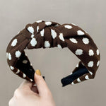 Hair Accessories - Headband Vintage Polka Dot Print Cow Zebra Stripe Hair Band For Women