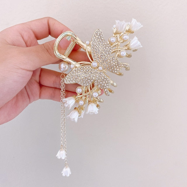 Hair Clip Women Fashion Pearl Tassel Clip Hairpin Hair Accessories-Hair Accessories-Arimonz-2-Arimonz