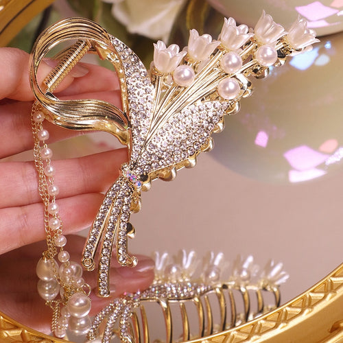 Hair Clip Women Fashion Pearl Tassel Clip Hairpin Hair Accessories-Hair Accessories-Arimonz-Arimonz