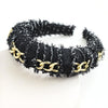 Hair Hoop Solid Chain Twist Headband Girl Thick Hair Accessories-Hair Accessories-Arimonz-Black with Chain-Arimonz