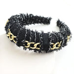 Hair Hoop Solid Chain Twist Headband Girl Thick Hair Accessories-Hair Accessories-Arimonz-Black with Chain-Arimonz