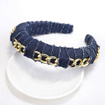 Hair Hoop Solid Chain Twist Headband Girl Thick Hair Accessories-Hair Accessories-Arimonz-Dark Blue Chain-Arimonz