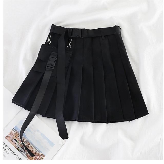 Half-length Pleated Skirt Short Skirt High Waist Women Skirts-Skirts-Arimonz-black-S-Arimonz