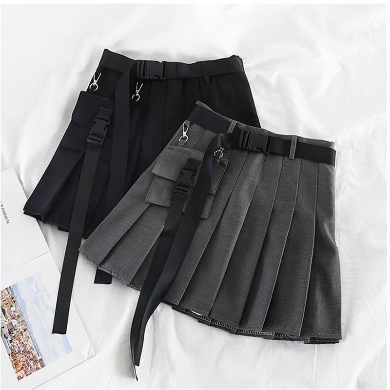 Half-length Pleated Skirt Short Skirt High Waist Women Skirts-Skirts-Arimonz-Arimonz