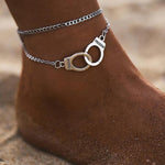 Handcuffs Ankle Bracelet For Women Anklet Fashion Multilayer Foot Chain-Anklets-Arimonz-Arimonz