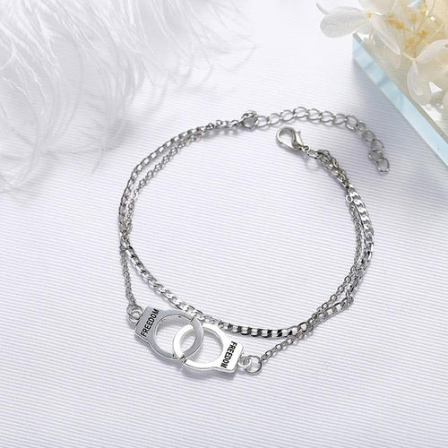 Handcuffs Ankle Bracelet For Women Anklet Fashion Multilayer Foot Chain-Anklets-Arimonz-Silver-Arimonz