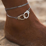 Handcuffs Ankle Bracelet For Women Anklet Fashion Multilayer Foot Chain-Anklets-Arimonz-Arimonz