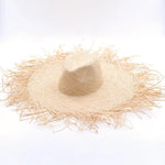 Handmade Women Straw Sun Hats Large Wide Brim Beach Straw Sun Caps-Summer Hats-Arimonz-Arimonz