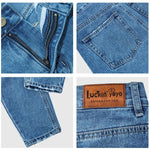 Harem High Waist Blue Straight Jean-Straight Jeans-Arimonz-Arimonz
