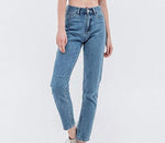 Harem High Waist Blue Straight Jean-Straight Jeans-Arimonz-Light blue-25-Arimonz