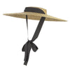 Hat - Bow Flat Top Straw Hat