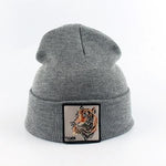 Hats - Beanie Wolf Embroidery Winter Hats Knitted Beanies For Women