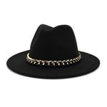 Hats - Fashionable Fedoras For Women Felted Chain Belt Casual Hats For Women