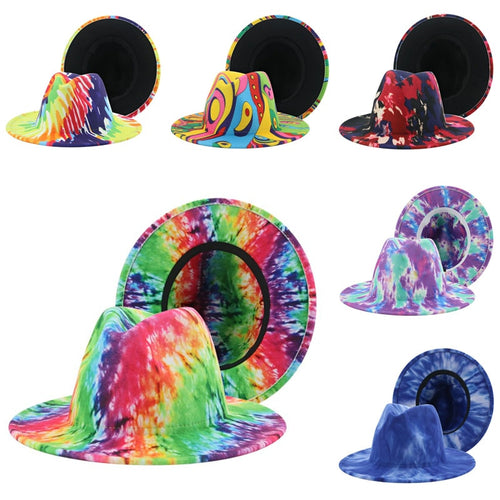 Hats for Women Fedoras Hats Winter Tie Dye Autumn Women Hats-Winter Hats-Arimonz-Arimonz