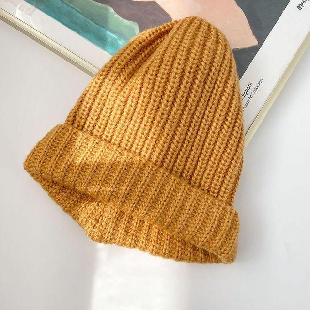 Hats - Women Hat Knitted Winter Warm Cap Female Knitting Multicolor Big Hat