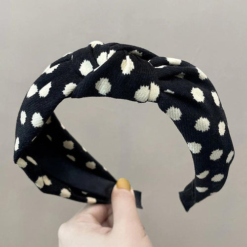 Headband Vintage Polka Dot Print Cow Zebra Stripe Hair Band for Women-Hair Accessories-Arimonz-Arimonz