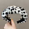 Headband Vintage Polka Dot Print Cow Zebra Stripe Hair Band for Women-Hair Accessories-Arimonz-White black spots-Arimonz