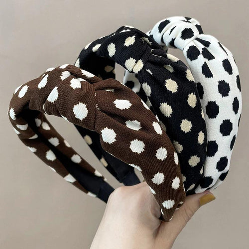 Headband Vintage Polka Dot Print Cow Zebra Stripe Hair Band for Women-Hair Accessories-Arimonz-Arimonz