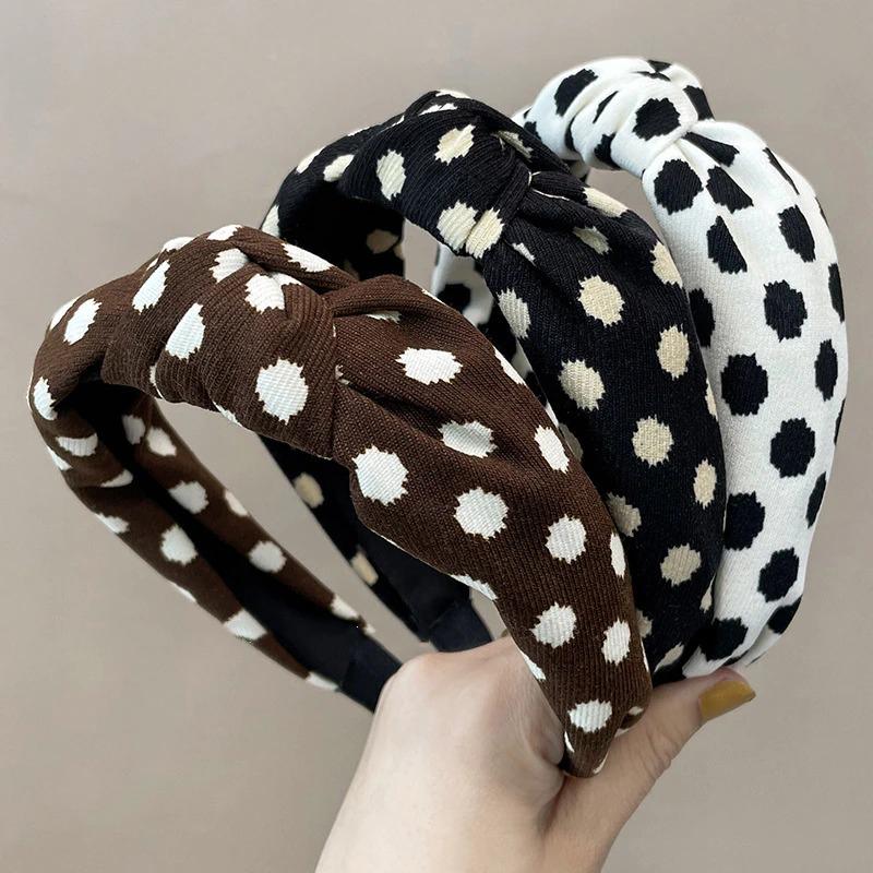 Headband Vintage Polka Dot Print Cow Zebra Stripe Hair Band for Women-Hair Accessories-Arimonz-Arimonz