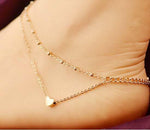 Heart Anklet Double Layer Chain Anklet For Women-Anklets-Arimonz-Arimonz