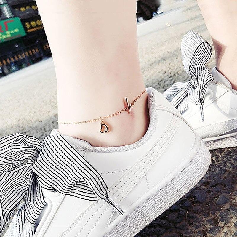 Heart Beat Sign Anklets Jewelry Women Summer Accessory Jewelry Women-Anklets-Arimonz-Arimonz