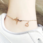 Heart Beat Sign Anklets Jewelry Women Summer Accessory Jewelry Women-Anklets-Arimonz-Arimonz
