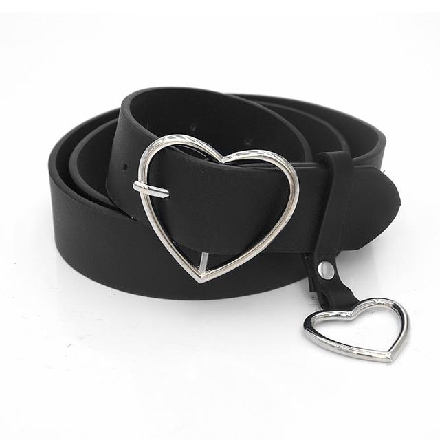 Heart Buckle Adjustable Belt-Belts-Arimonz-Silver-Arimonz